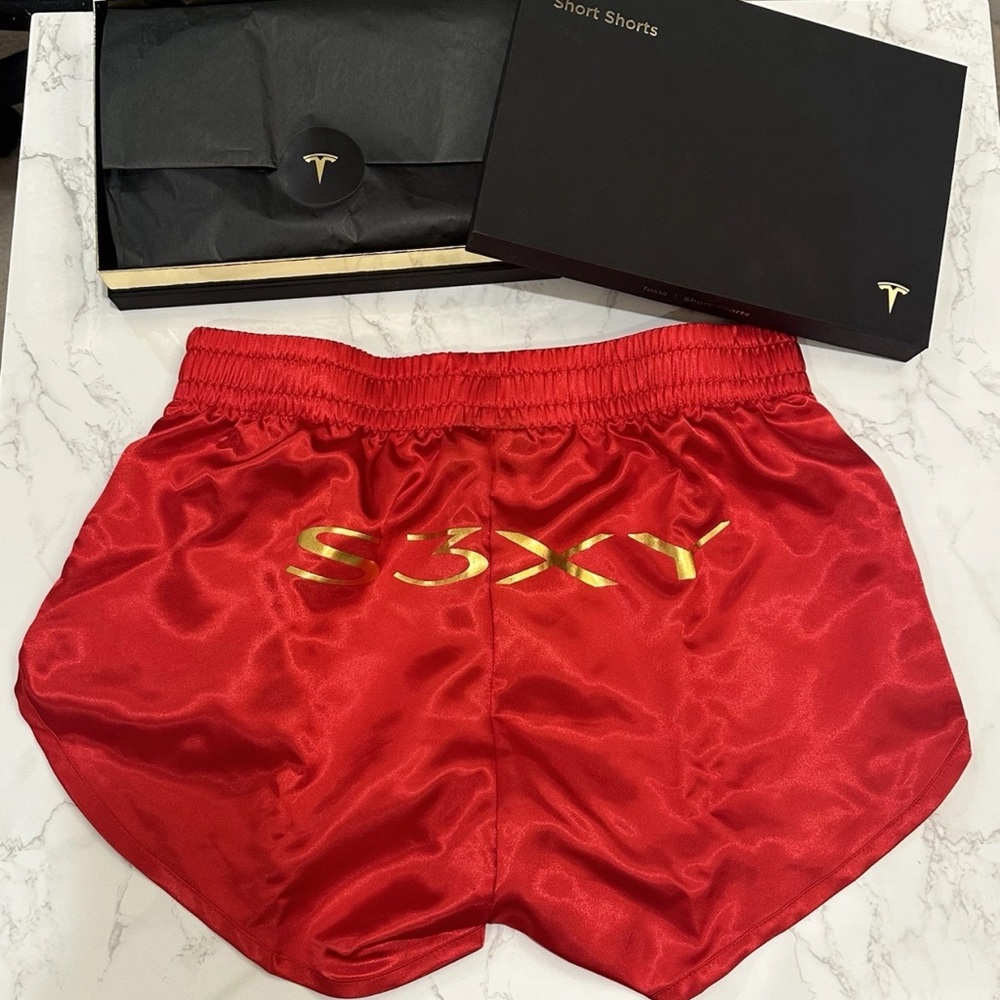 Tesla Black and Gold Women's Shorts